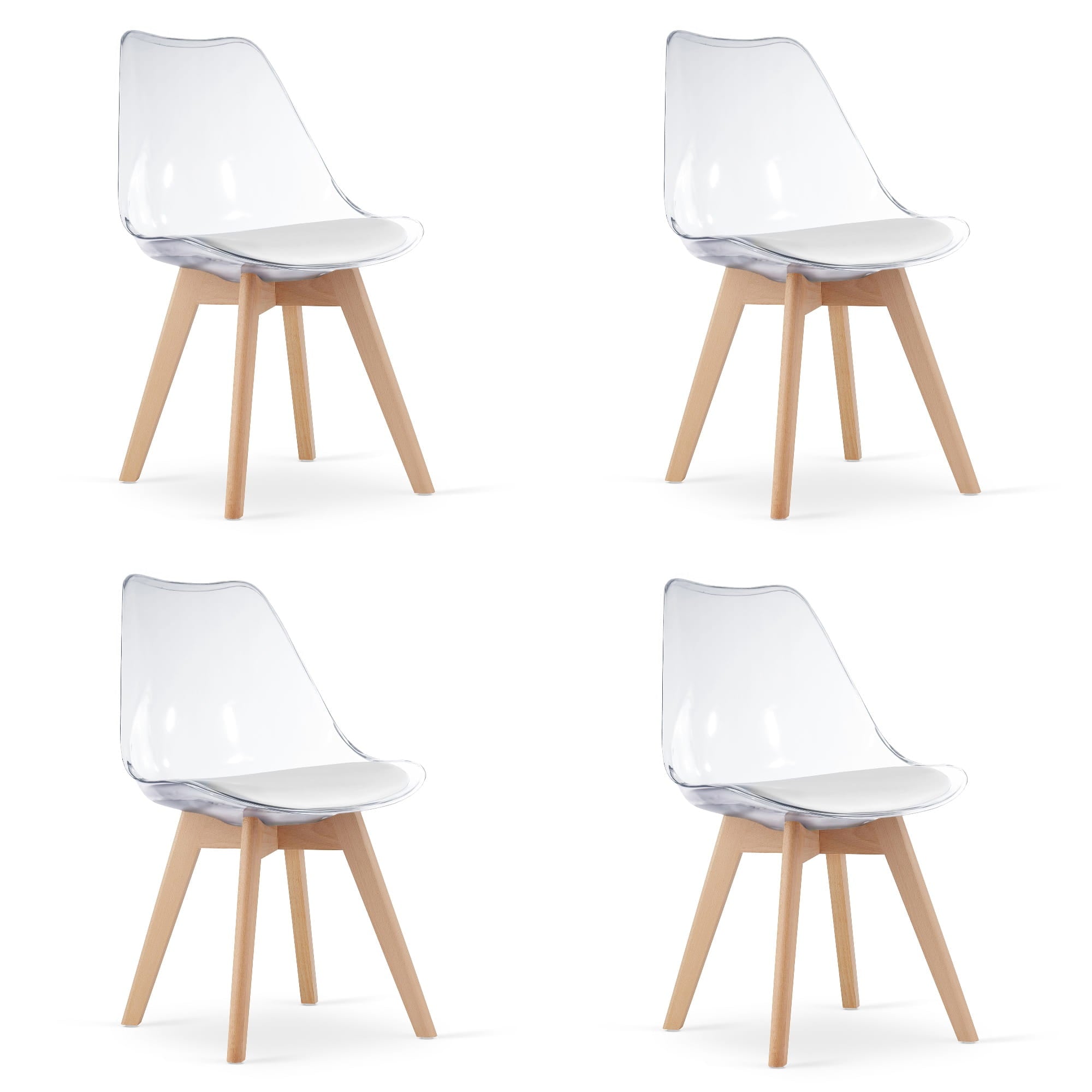 Sedia VALORA RIXK - Trasparente con gambe naturali x 4