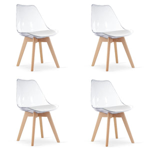 Sedia VALORA RIXK - Trasparente con gambe naturali x 4