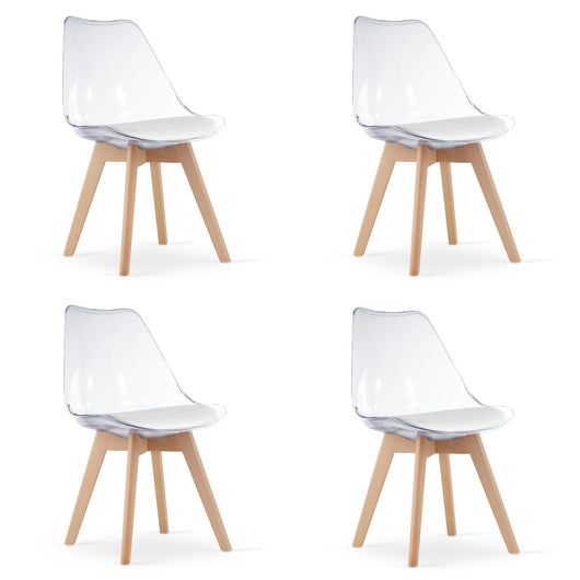Sedia VALORA RIXK - Trasparente con gambe naturali x 4
