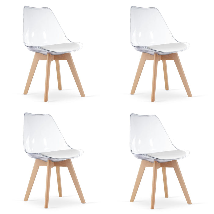 Sedia VALORA RIXK - Trasparente con gambe naturali x 4