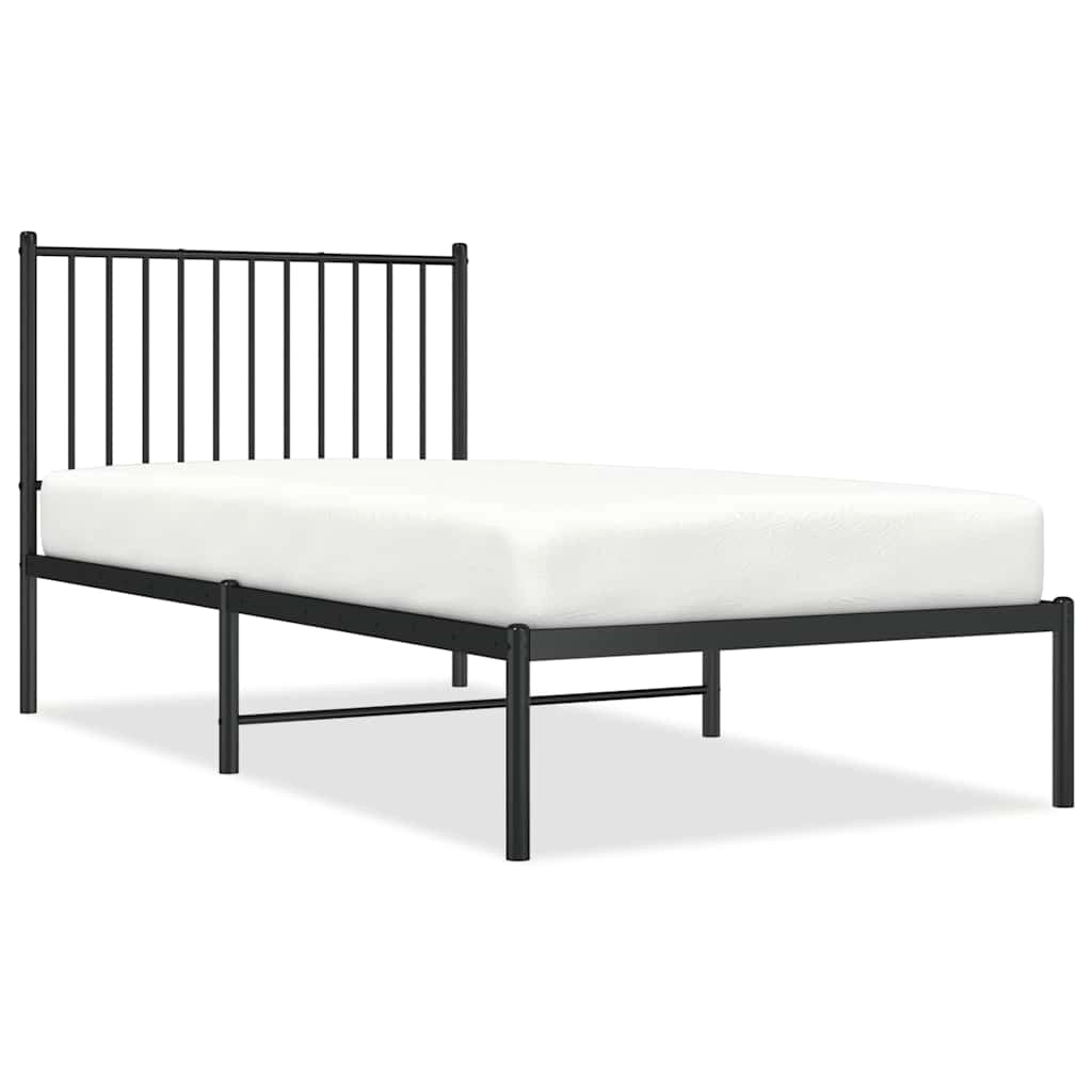 Giroletto con Testiera in Metallo Nero 90x190 cmcod mxl 81795