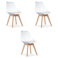 Sedia VALORA RIXK - Design trasparente con gambe naturali x 3