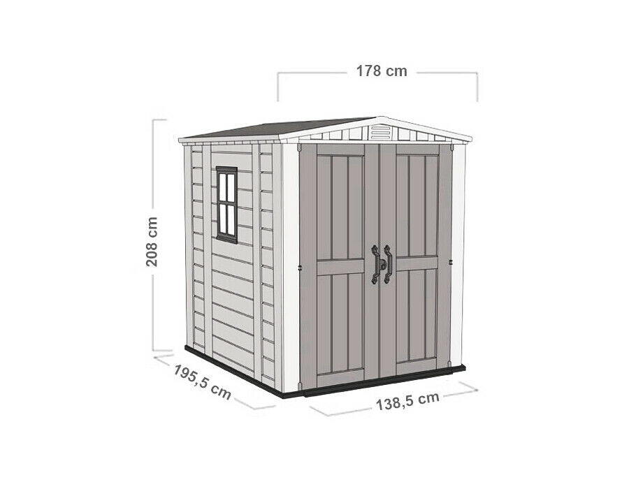 Keter Casetta da Giardino in Resina Factor 6 x 6 Box Capanno da Esterno