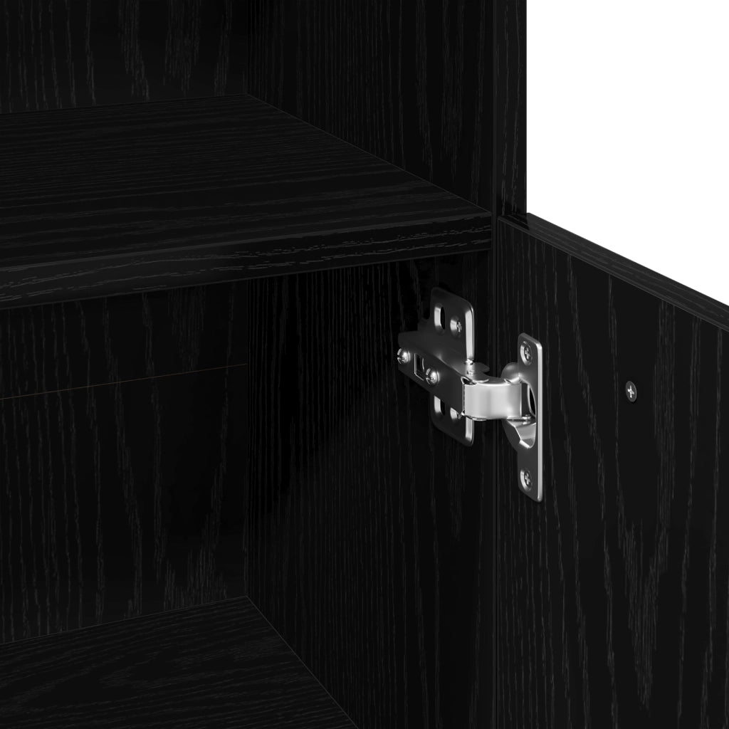 Mobile da bagno  nero rovere 30x30x95 cm in legno ingegnerizzato