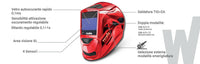 Maschera Saldatura automatica autoscurante Telwin Vantage Red XL Casco Saldatore