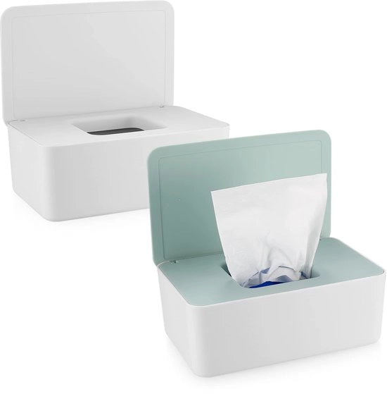 Set di 2 assorbenti umidi per bambino, contenitore per carta igienica, cassetta per carta igienica umida, dispensa per assorbenti umidi in plastica, contenitore per assorbenti, contenitore per serviette