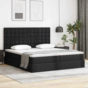 Letto con contenitore e materasso Nero 200 x 200 cm
