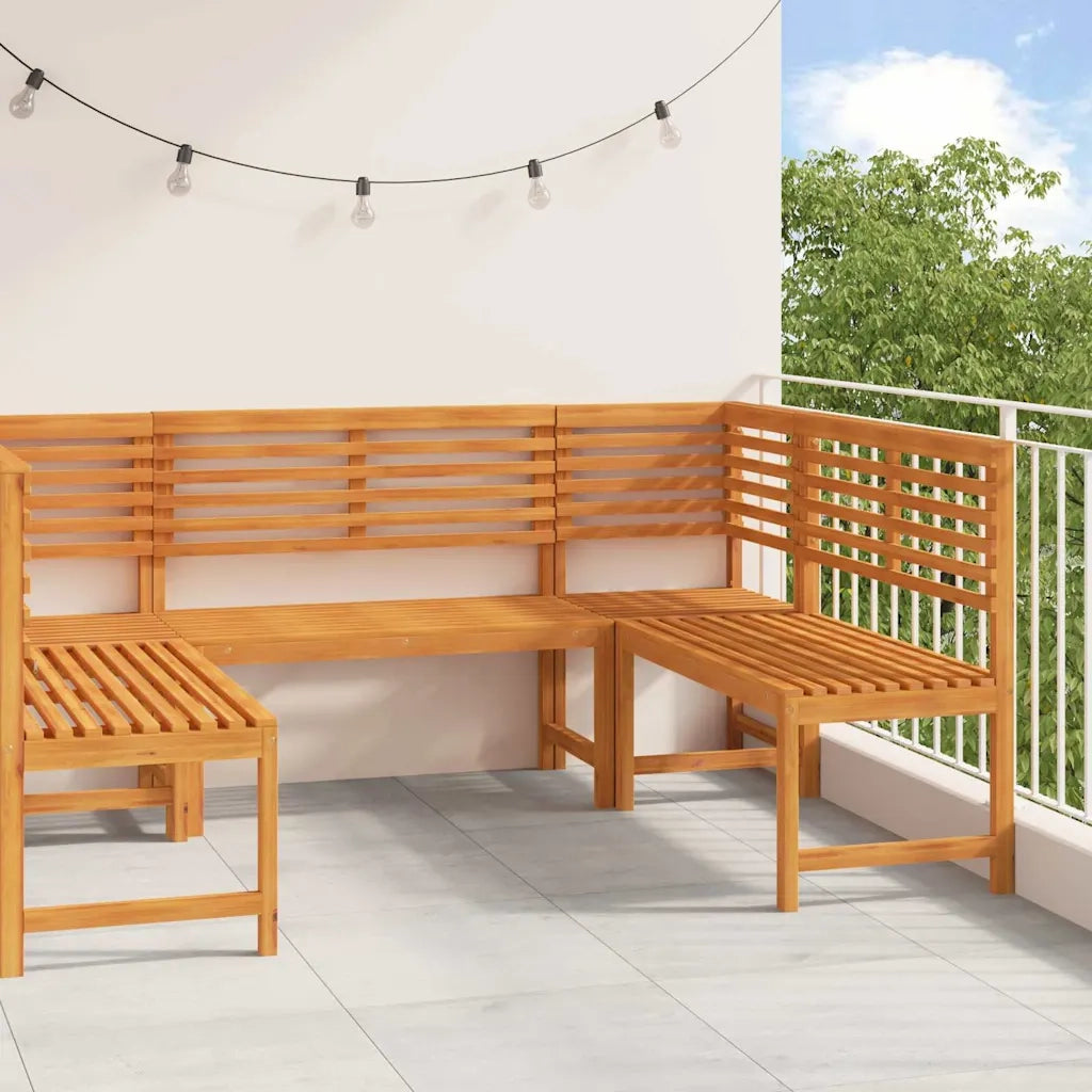 Set Panchina da Giardino 5 pcs Marrone Legno di Acacia Massello 3328690