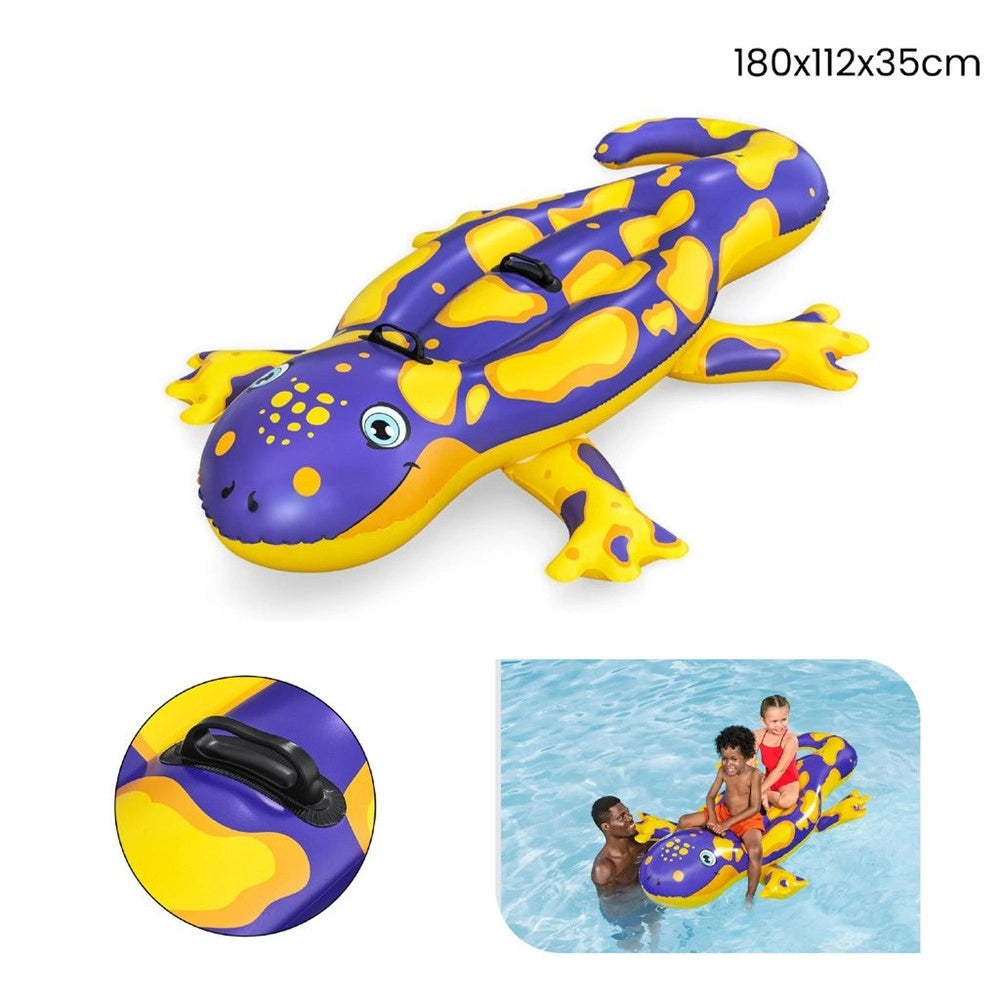 Trade Shop - Cavalcabile Gonfiabile Forma Salamandra Galleggiante 191 X 119 Cm Con Maniglie 41502 -