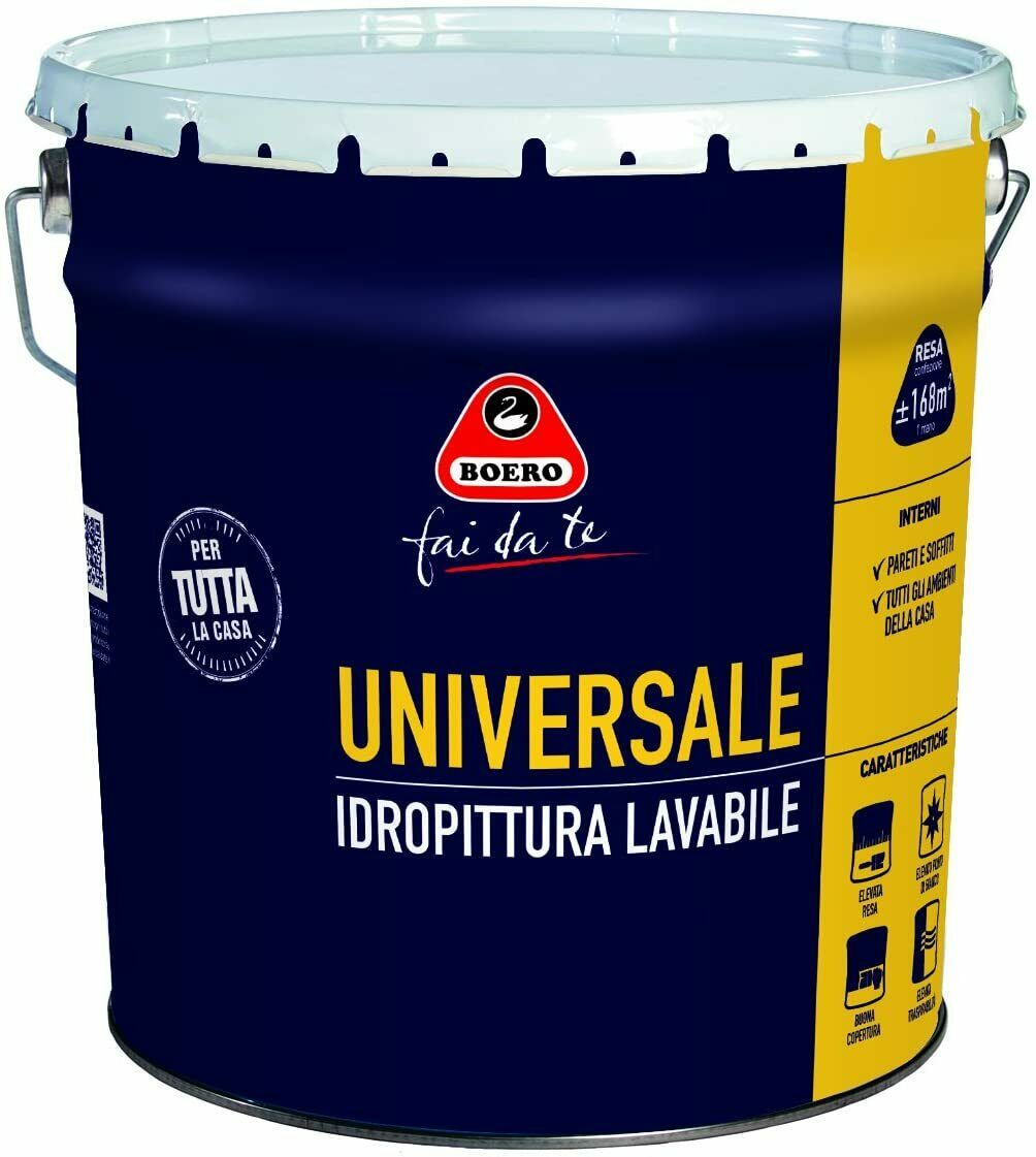 Idropittura Lavabile Traspirante Universale Interni Pittura Bianca 764 Boero