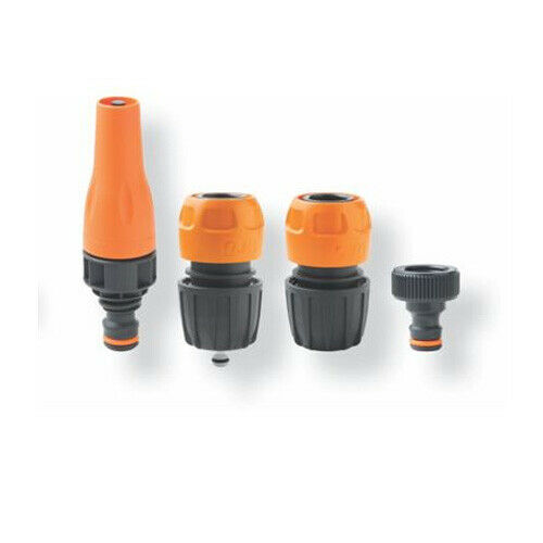 Kit Lancia Giardino +2 Raccordi Portagomma Universali + Rubinetto Attacco Rapido