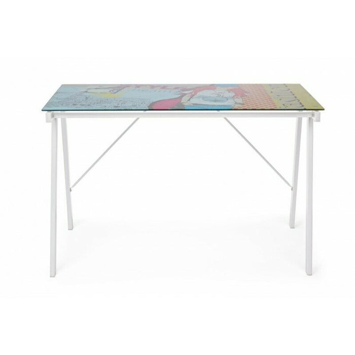 Scrivania Vetro Temperato Cameretta PC Ufficio Cartoon Young Bizzotto 113X58