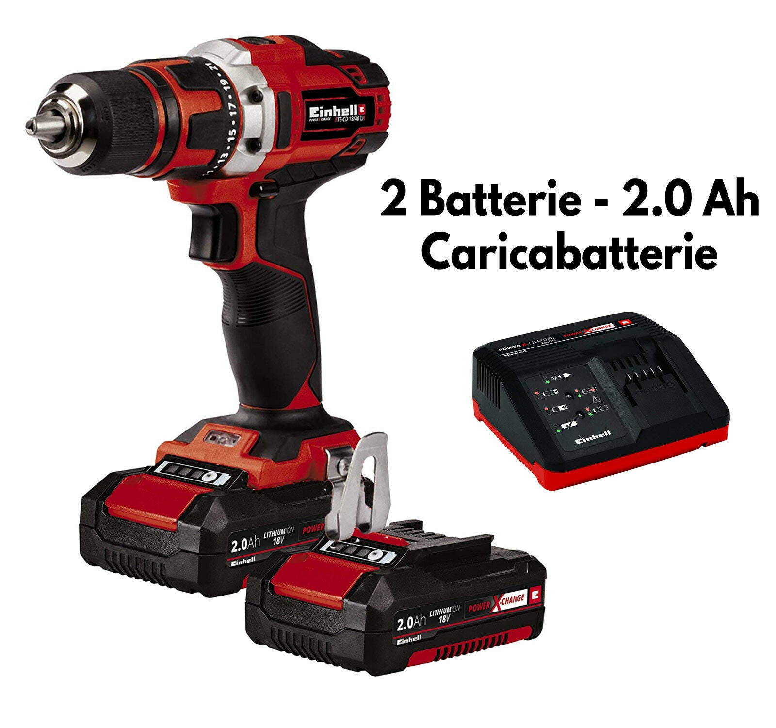Trapano Avvitatore Batteria TE-CD 18/40 Li 2,0 Ah Power X-Change Einhell 4513910