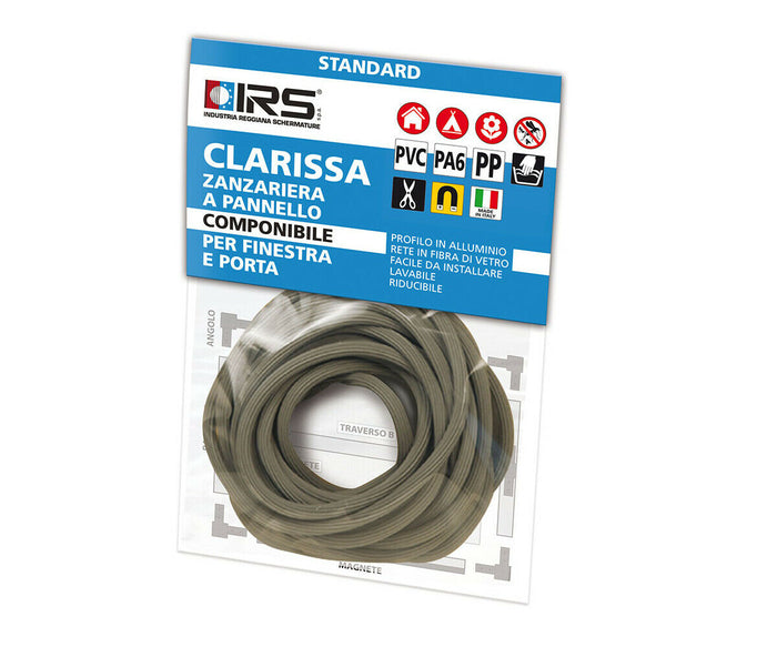 Tondino Blocca Rete Zanzariera Clarissa a Pannello Fisso 500 cm Guarnizione IRS