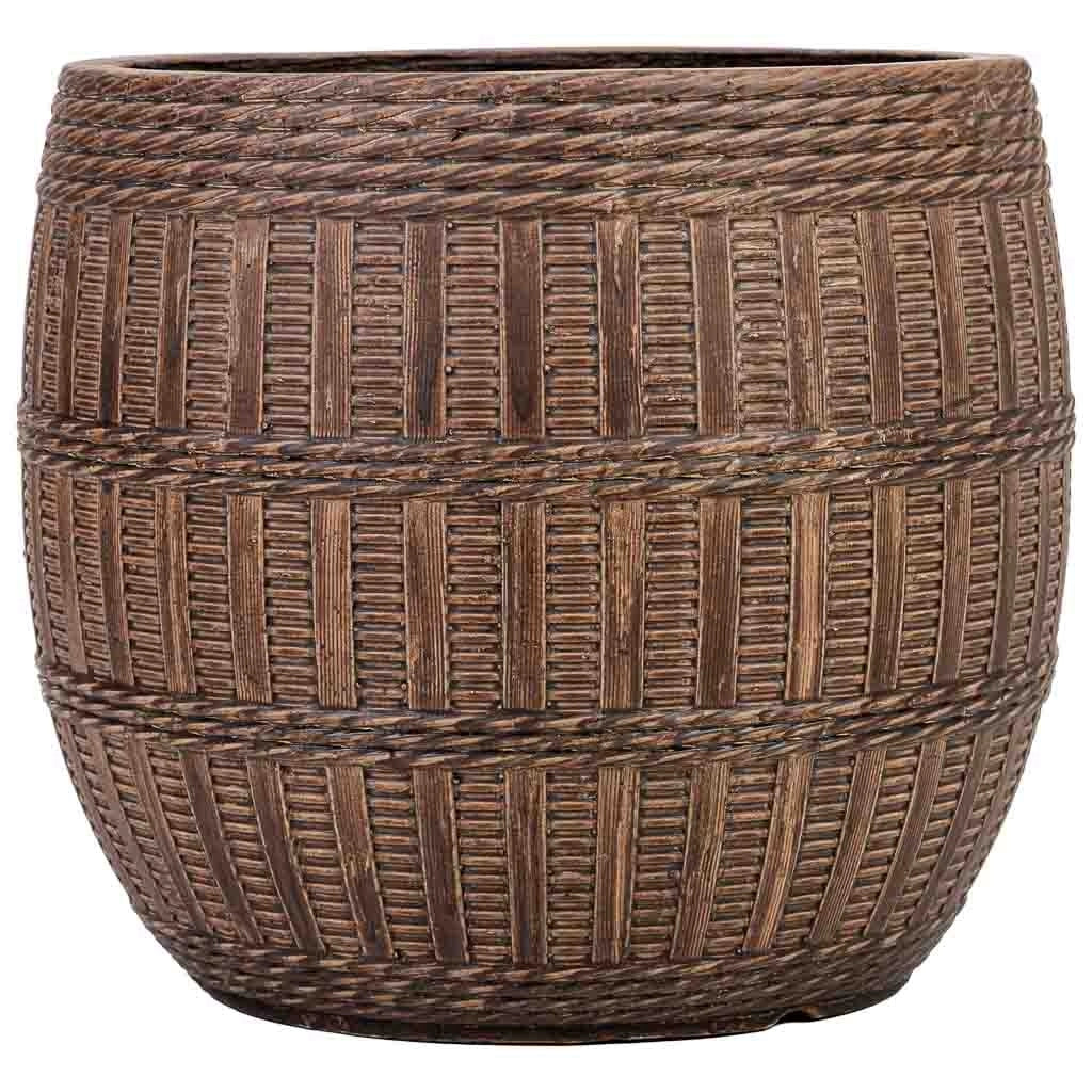 Vaso fibra di vetro marrone rossastro 27x27x23,5 cm