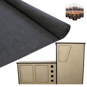 Cucina da Camper in MDF & 11mq Moquette Furgoni 5 Spray Adesivi GRATIS Antracite
