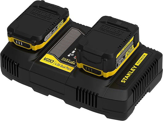 Stanley FatMax SFMCB24‑QW – Caricatore Rapido Doppio 18 V V20 con USB 2 A