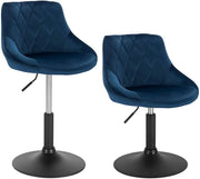 Set di 2 sgabelli da bar in velluto blu 19_0000248