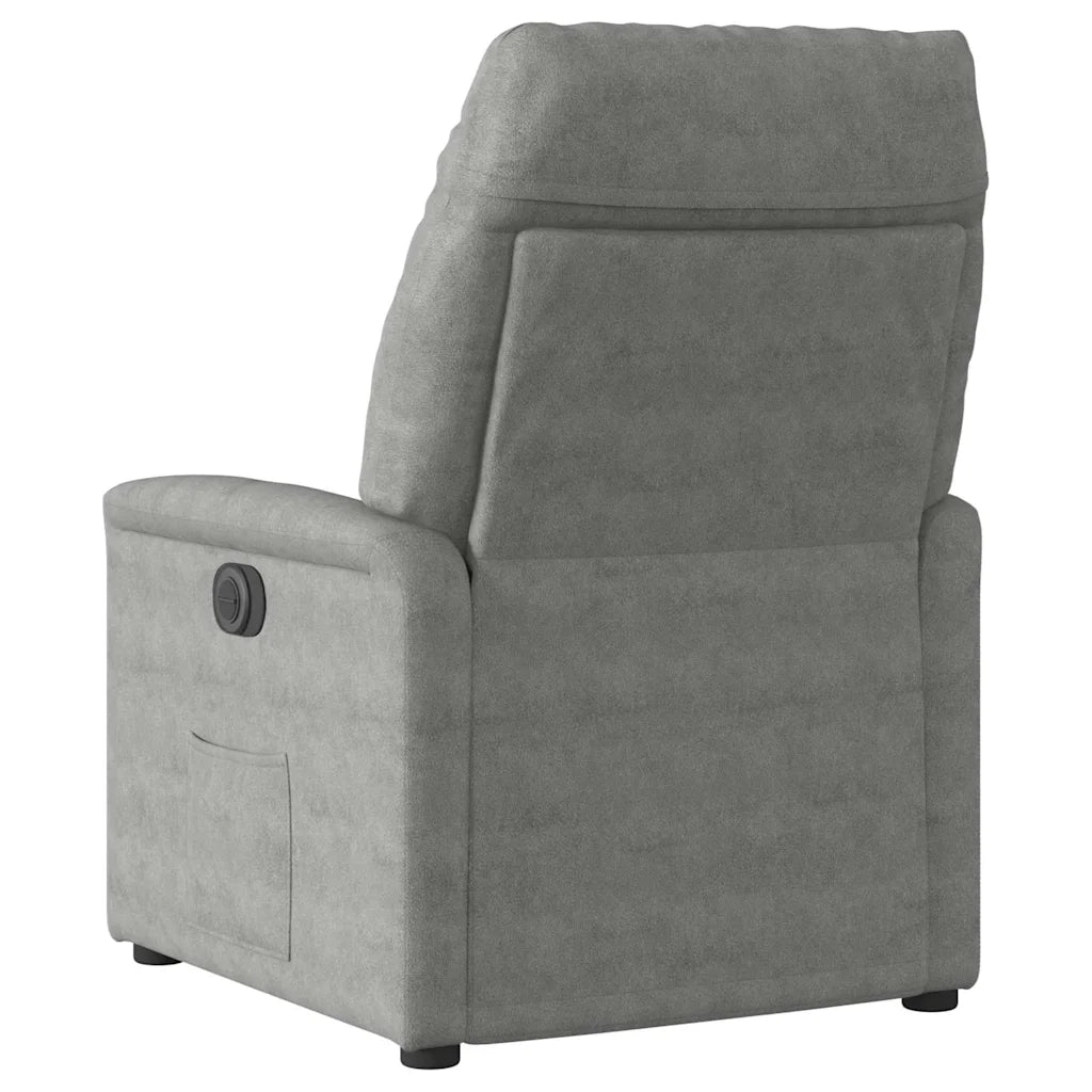 Poltrona a Rialzo Massaggi Reclinante Grigio Scuro Microfibra 3303096