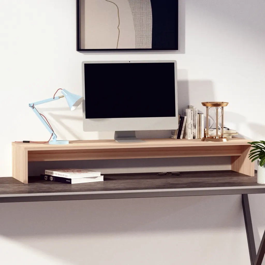 Supporto per Monitor 100x27x15 cm in Legno Massello di Pino 813929