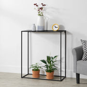 Tavolo a Consolle in Metallo 92x80x32 cm Tavolo da Appoggio - Nero [en.casa]