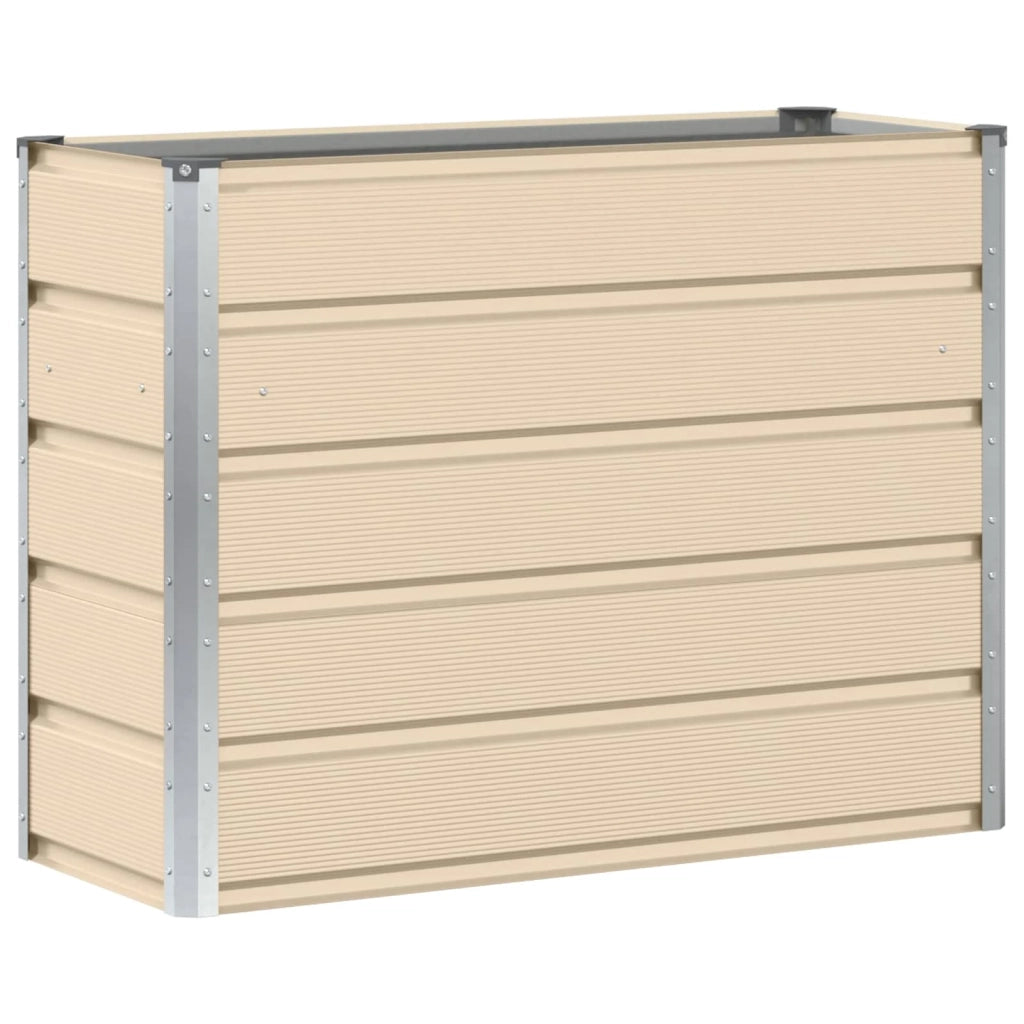 Fioriera moderna per giardino o patio 100 x 40 x 75 cm design elegante in acciaio color avorio 02_0059138