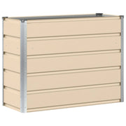 Fioriera moderna per giardino o patio 100 x 40 x 75 cm design elegante in acciaio color avorio 02_0059138