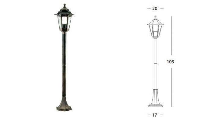 Lampione Palo Paletto Lampada Illuminazione Esterno Giardino H 105 Merlet Sovil