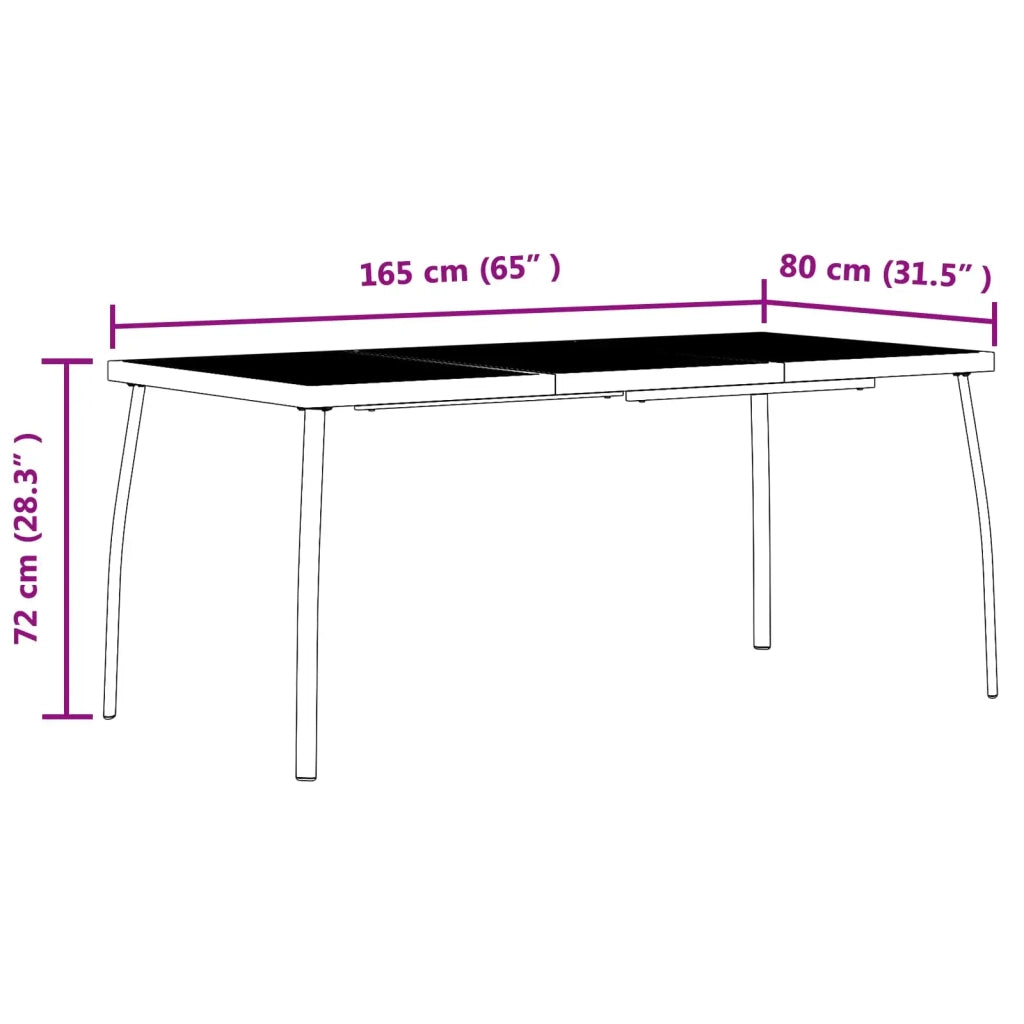 Set di Mobili da Esterno 5 pcs Antracite Ferro e Acciaio