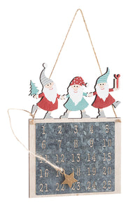 Calendario Avvento in Legno con Numeri e Babbo Natale Decorazione Natalizia