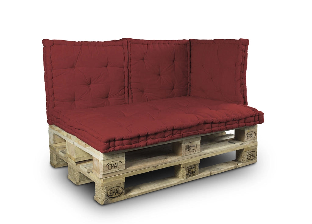 Cuscino Mattonella Per Seduta-Schienale Divani Pallet Cuscino Per Bancale - 60x60 - Bordeaux