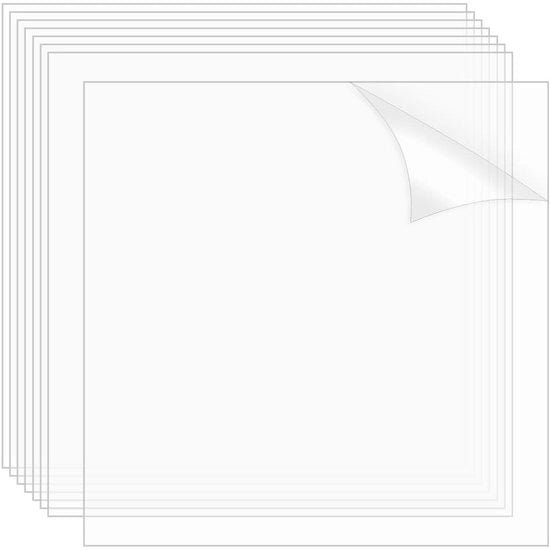 Tavola di plastica trasparente 8 fogli 25 x 25 cm 0,5 mm per display o DIY