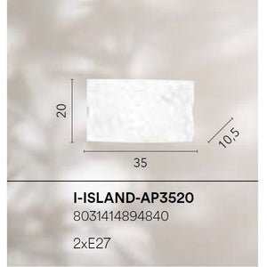 APPLIQUE ISLAND BIANCA 2XE27 35X10,5X20CM.
