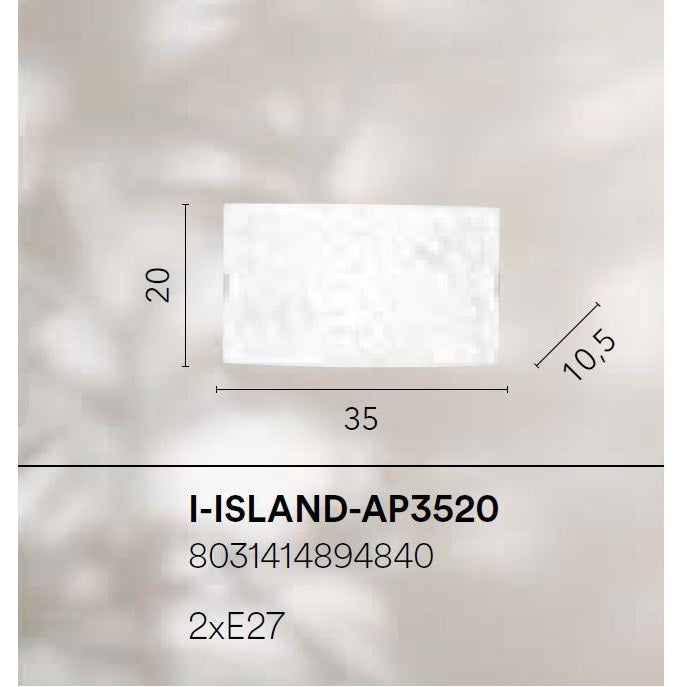 APPLIQUE ISLAND BIANCA 2XE27 35X10,5X20CM.