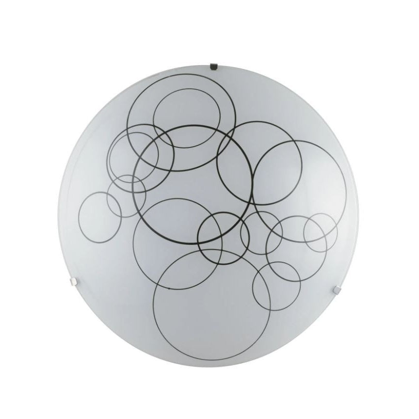 PLAFONIERA KARMA 3XE27 D.40X10,5CM BIANCA/NERA