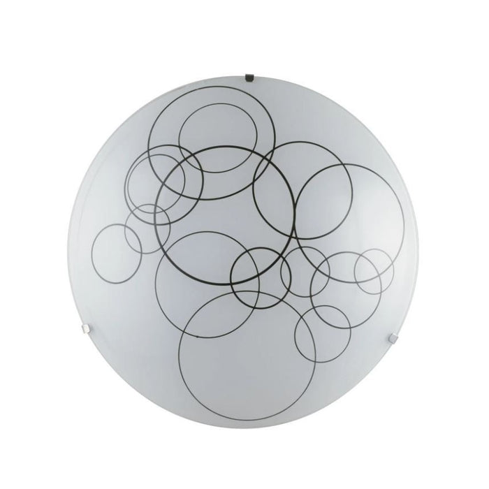 PLAFONIERA KARMA 3XE27 D.40X10,5CM BIANCA/NERA