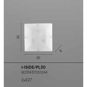PLAFONIERA ISIDE 2XE27 30X30XH8CM DIAMANTATA