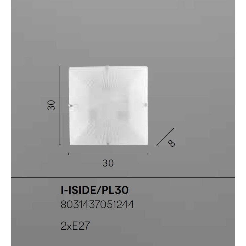 PLAFONIERA ISIDE 2XE27 30X30XH8CM DIAMANTATA