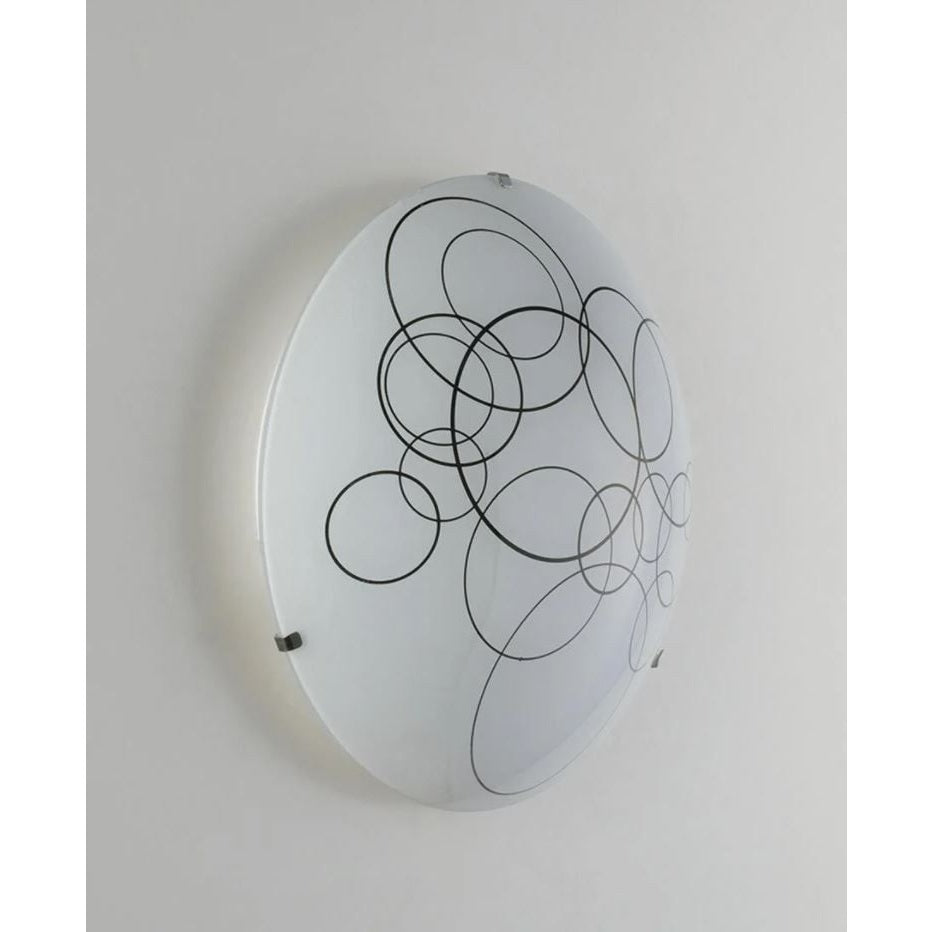 PLAFONIERA KARMA 3XE27 D.40X10,5CM BIANCA/NERA