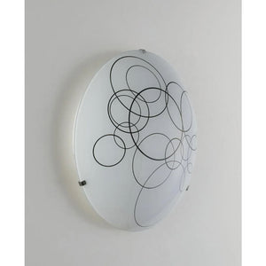 PLAFONIERA KARMA 3XE27 D.40X10,5CM BIANCA/NERA