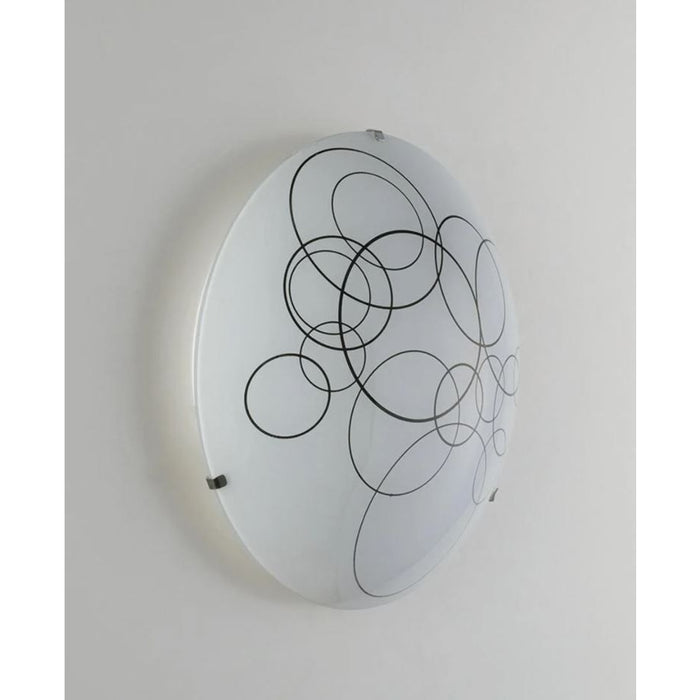 PLAFONIERA KARMA 3XE27 D.40X10,5CM BIANCA/NERA