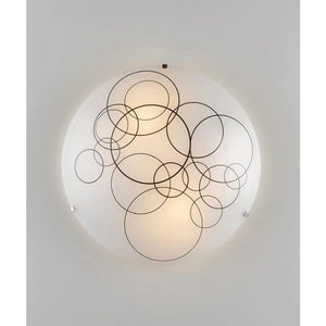 PLAFONIERA KARMA 3XE27 D.40X10,5CM BIANCA/NERA