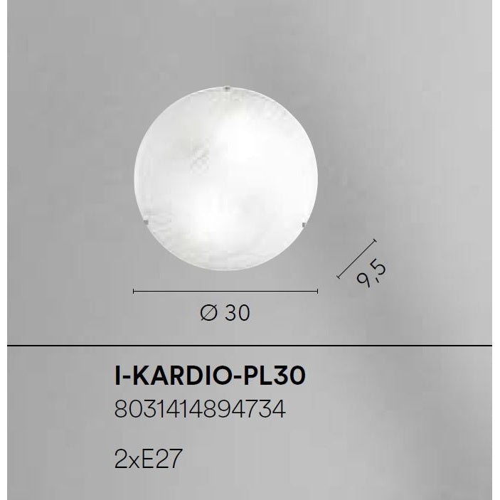PLAFONIERA KARDIO 2XE27 D.30XH9,5CM BIANCA