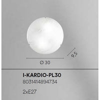 PLAFONIERA KARDIO 2XE27 D.30XH9,5CM BIANCA
