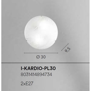 PLAFONIERA KARDIO 2XE27 D.30XH9,5CM BIANCA