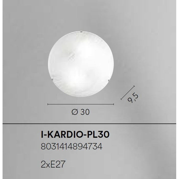 PLAFONIERA KARDIO 2XE27 D.30XH9,5CM BIANCA