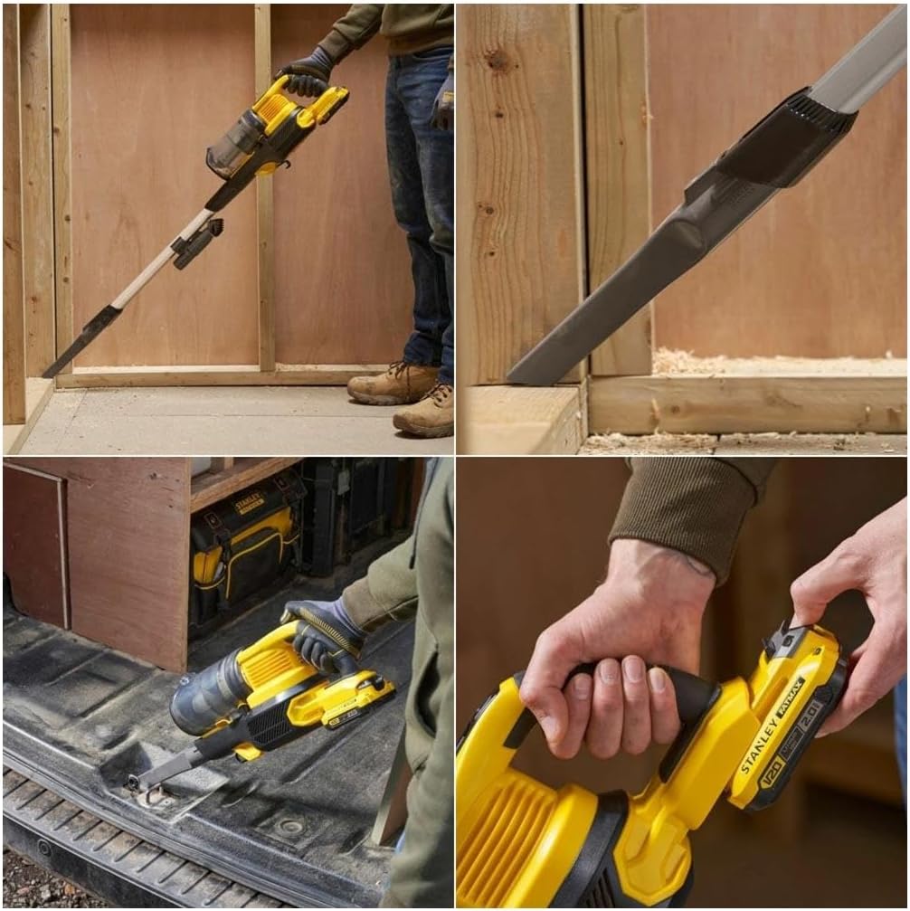 Stanley FatMax SFMCVS001D1 – Scopa aspiratrice a batteria 18V 2.0Ah e caricatore