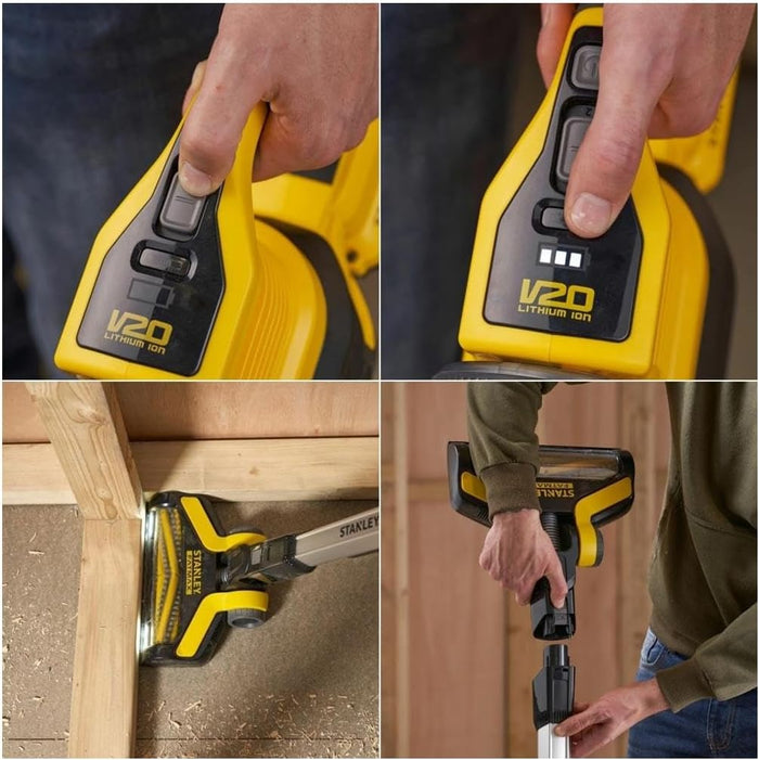 Stanley FatMax SFMCVS001D1 – Scopa aspiratrice a batteria 18V 2.0Ah e caricatore