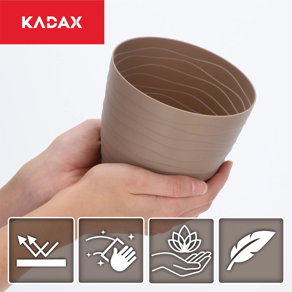 KADAX - Copertura in plastica per vaso di fiori e piante, rotonda, beige, 13 cm