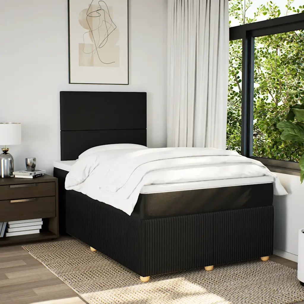 Giroletto a Molle con Materasso Nero 120x190 cm in Tessuto 3291990